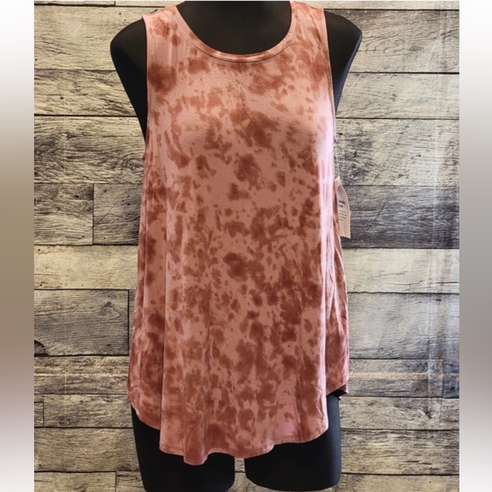 Old Navy Women's Brown Tie-Dye Tank Top